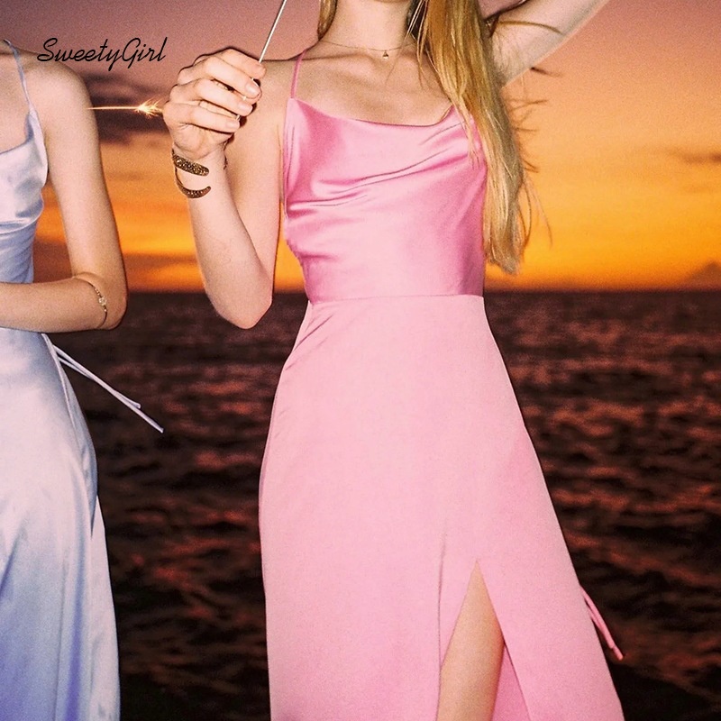 Đầm Maxi Hai Dây Màu Trơn Thời Trang 2022 Quyến Rũ Cho Nữ