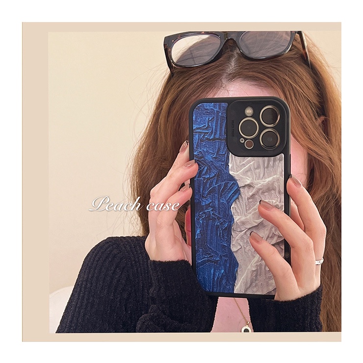 Ốp điện thoại silicon khâu hình nghệ thuật mùa thu đông dành cho iPhone 13promax 12pro 11 xsmax