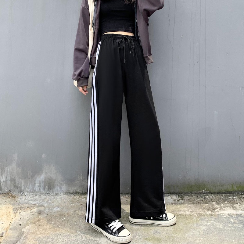 Quần thể thao SUXI ống rộng màu đơn giản thời trang xuân thu cho nữ