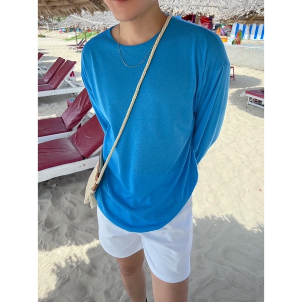 ÁO THUN TAY DÀI MỚI VỚI 2 MÀU XANH CỰC MÁT