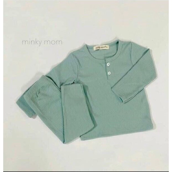 Bộ Dài Tay Bé Trai, Bé Gái Minky Mom Vải Thun Tăm Lạnh, Bộ Dài Tay Mặc Thu Đông Cho Bé AN.KID