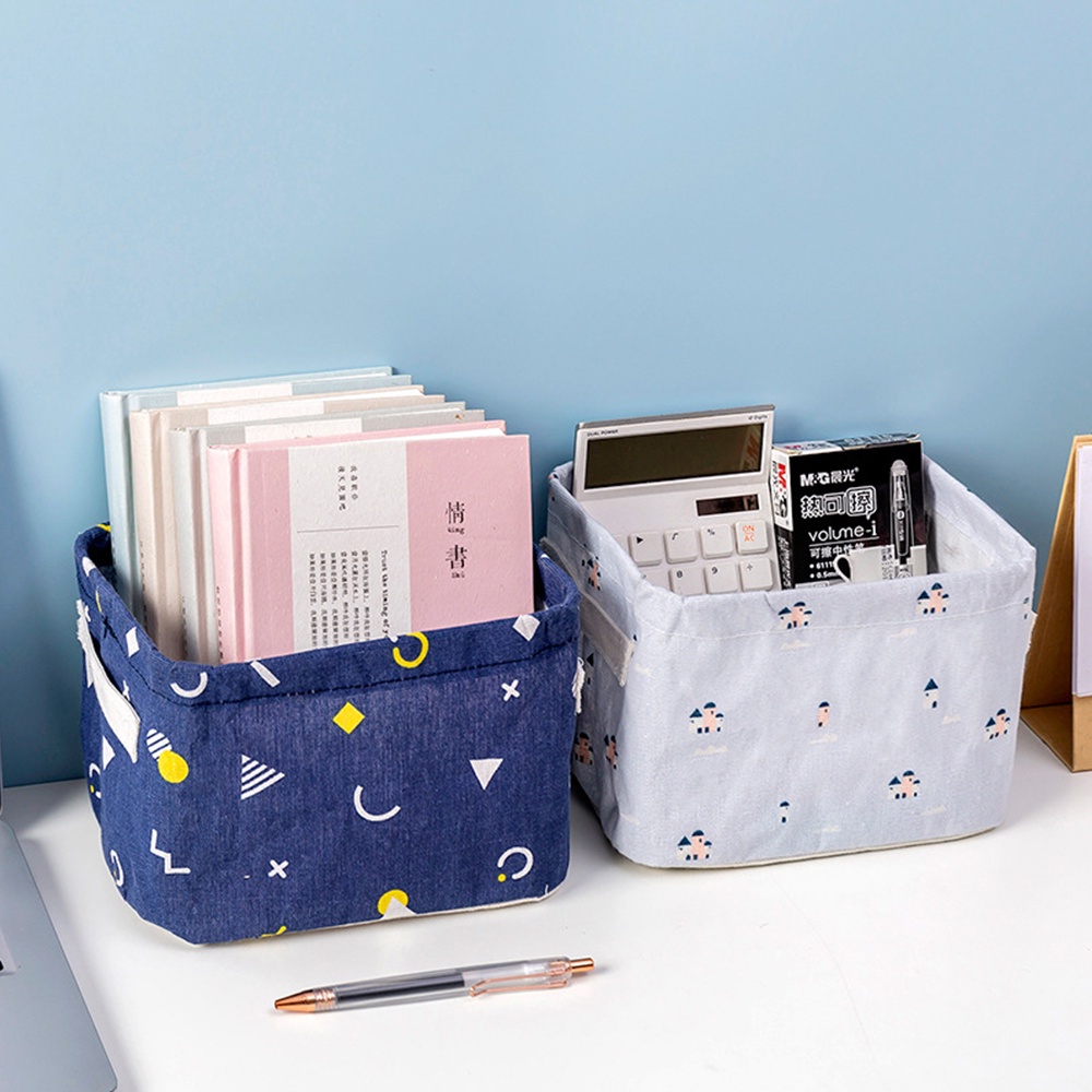 Giỏ vải bạt đựng đồ dùng cá nhân văn phòng đáng yêu bắt mắt cổ điển