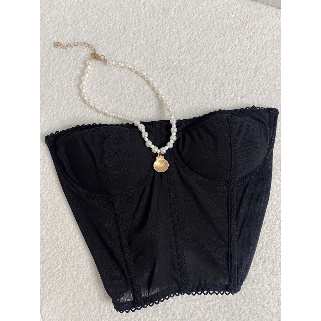 Caitlyn Corset - Áo Corset Petty Brawee Ren Đen