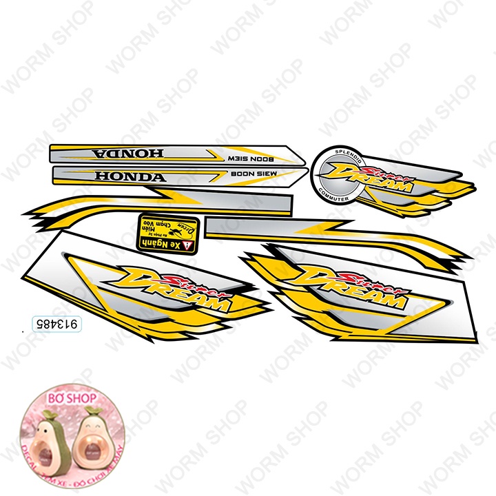 Tem xe Dream Cánh Chim - Tem 3 lớp chống phai màu