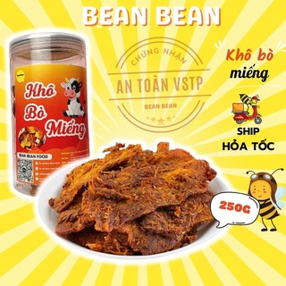 Khô bò miếng loại 1 siêu ngon 250g, Bò khô đồ ăn vặt Bean Bean thơm đậm vị vừa ngon vừa rẻ