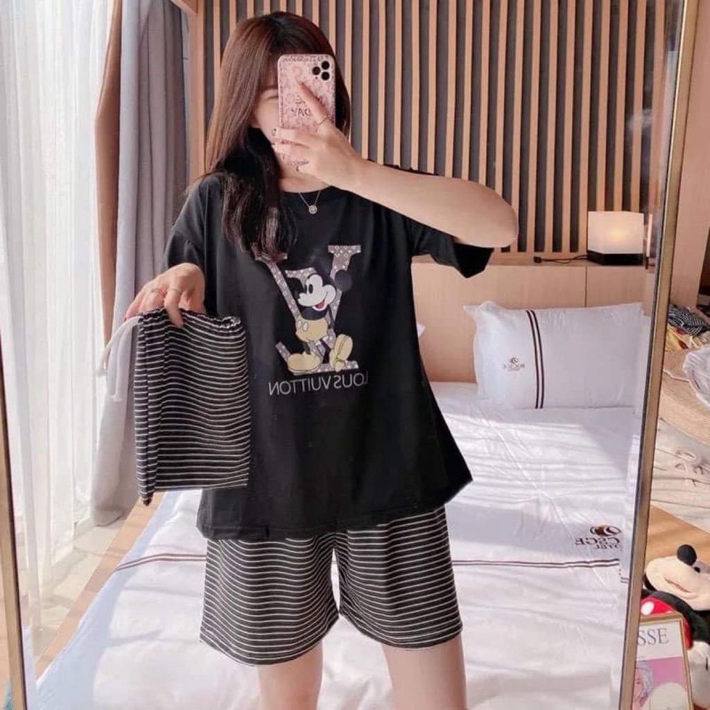 [Sẵn] Đồ bộ ngắn,  đồ mặc ở nhà Quảng Châu, pijama thoáng mát, mịn, họa tiết dễ thương | BigBuy360 - bigbuy360.vn