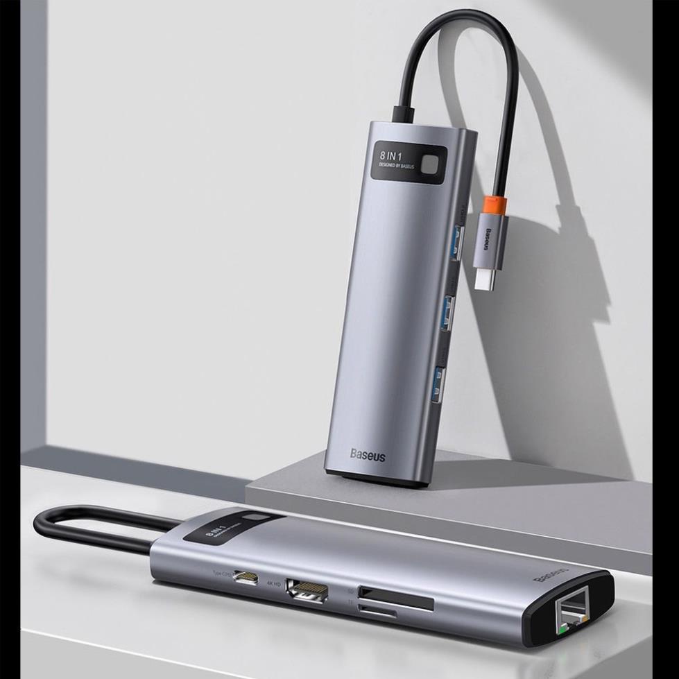 Bộ Hubs Chuyển đổi 9 in 1 đa năng Baseus HDMI 4K ,VGA ,LAN ,USB 3.0 , PD 100W,SD 2.0 Cho Laptop , Macbook , Samsung