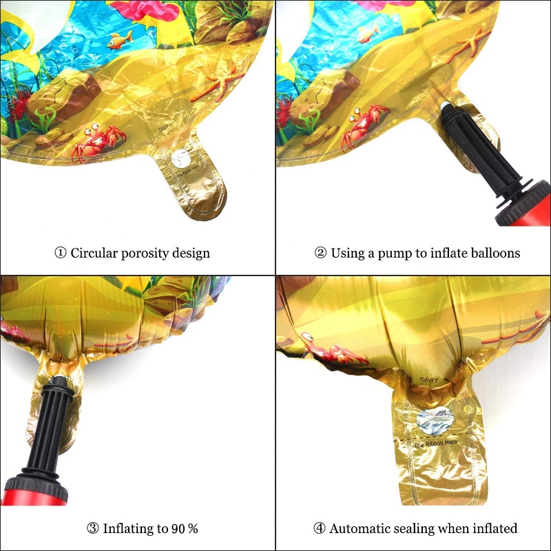 Bong Bóng Phim Nhôm Hình Gia Đình Cá Mập Hoạt Hình Trang Trí Tiệc