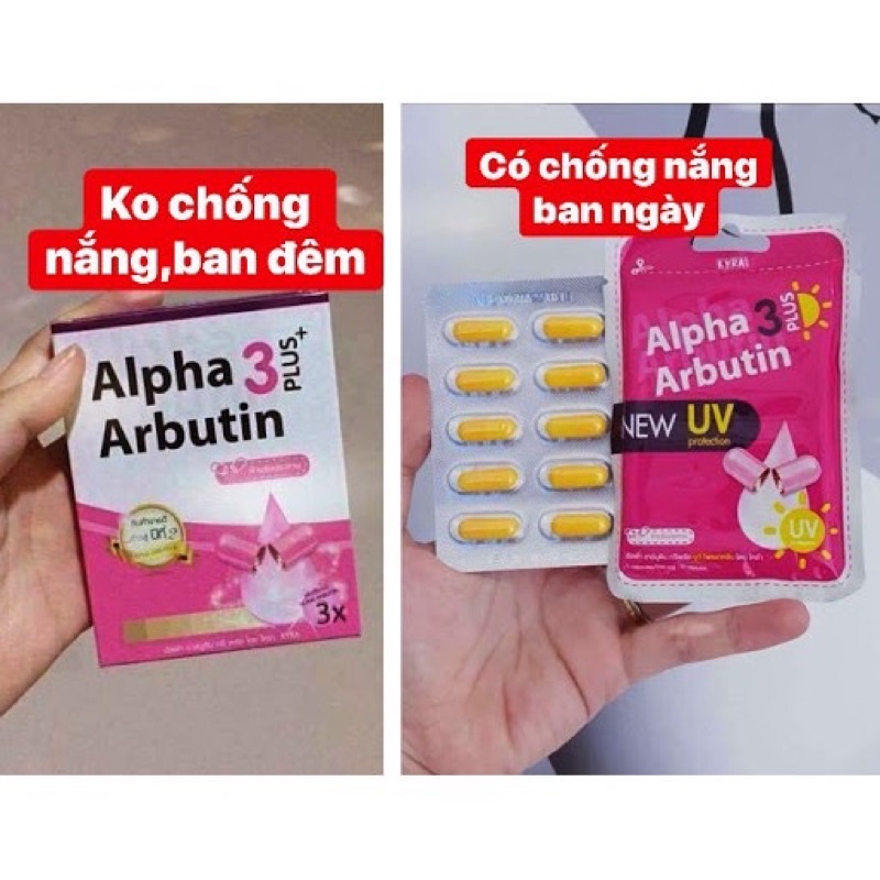 Vĩ kích dưỡng trắng da Alpha Arbutin Thái Lan Chính Hãng  Ban Đêm ( Vĩ 10 viên)