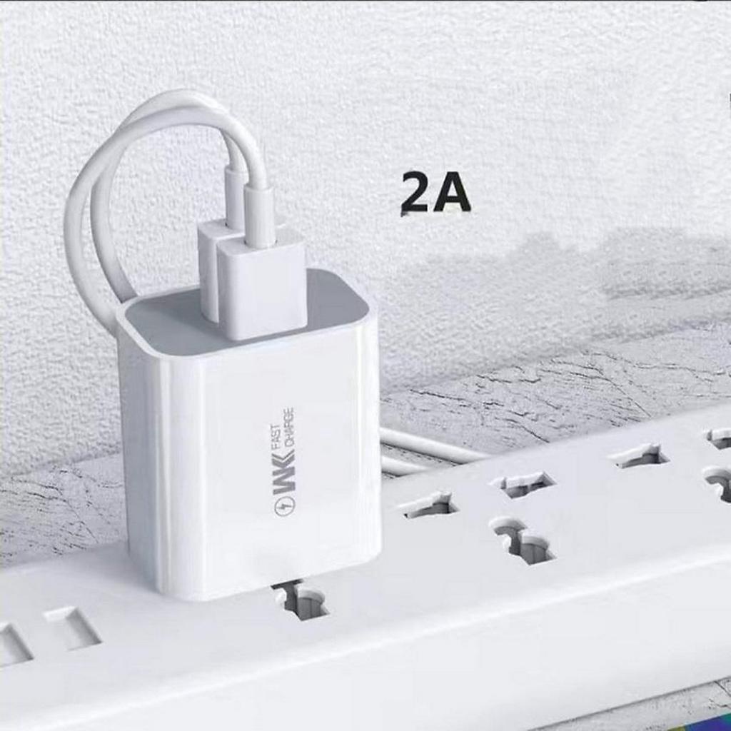 Bộ sạc nhanh U56 10w KTM Store, hai cổng usb, có kèm dây cáp, sạc đồng thời 2 thiết bị siêu tiện lợi