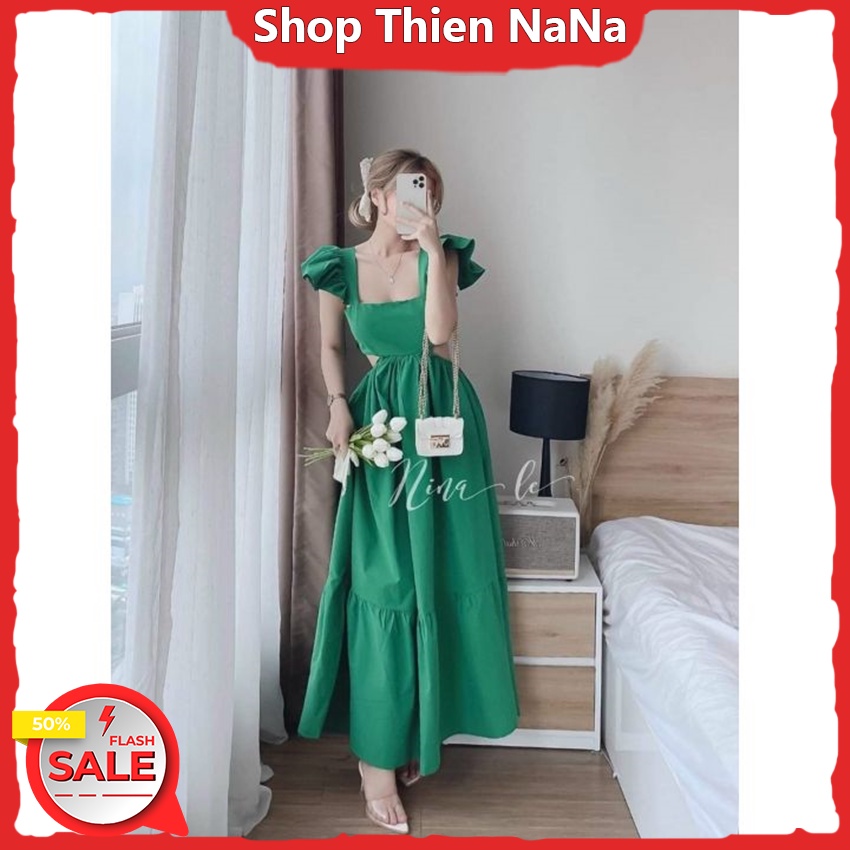 Đầm maxi hai dây bản to dáng suông dài tiểu thư chất tơ mềm siêu xinh, Váy 2 dây nữ dáng dài đi biển rẻ đẹp