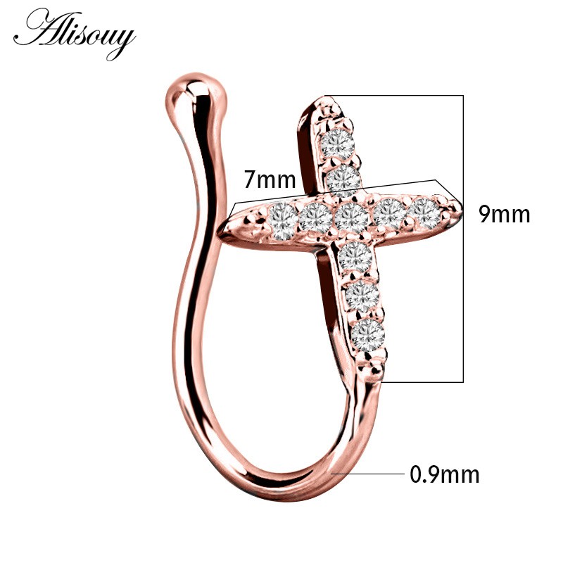 Alisouy 1 Khuyên Mũi Giả Xỏ Lỗ Thời Trang Cá Tính