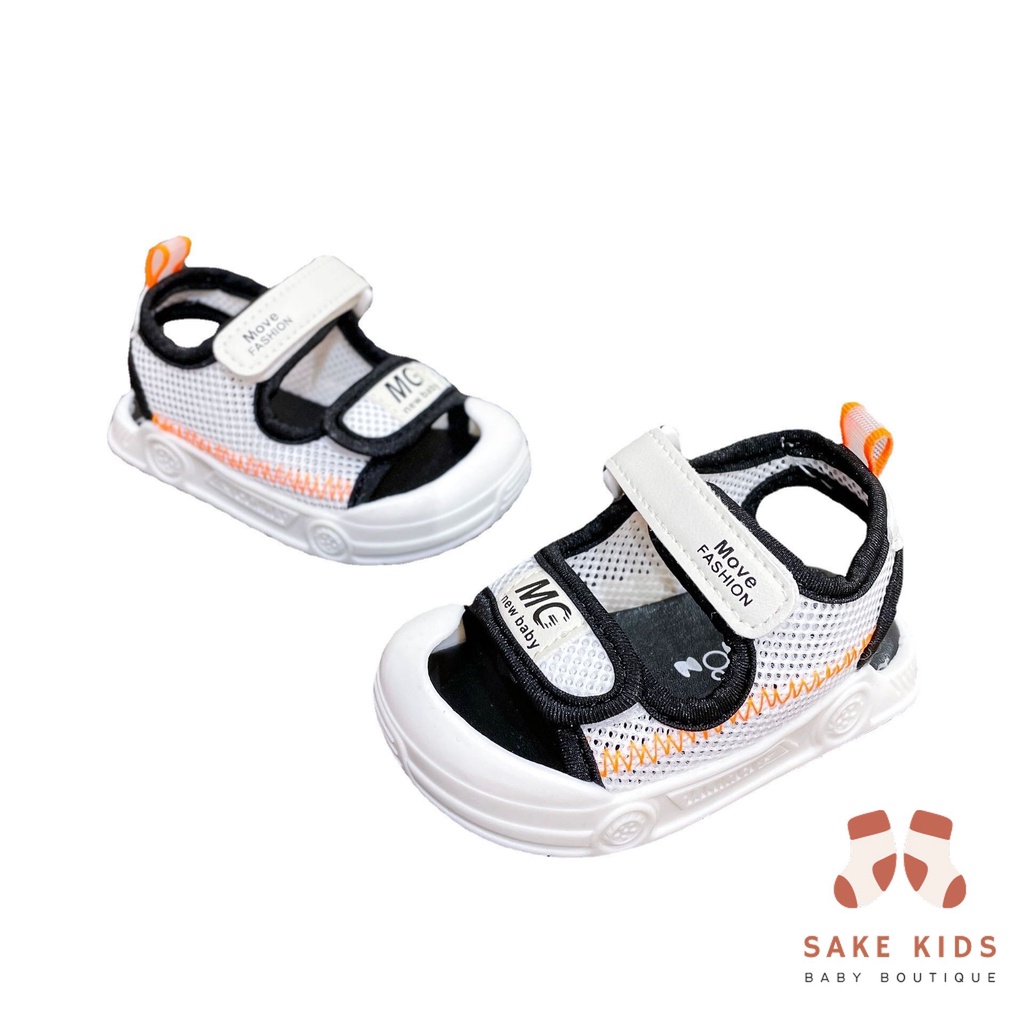 Dép sandal tập đi bé trai bé gái mũi chống vấp quai dán phối lưới chính hàng MG new Baby dễ thương chống trơn trượt M868
