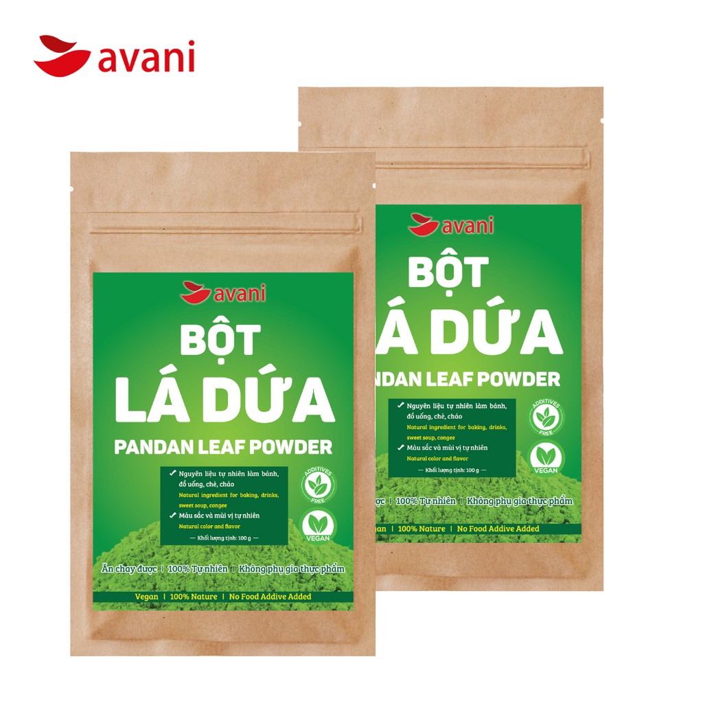 Bột Lá Dứa Nếp Avani 100gram ( Pandan Leaf Powder) - Bột rau củ nguyên chất
