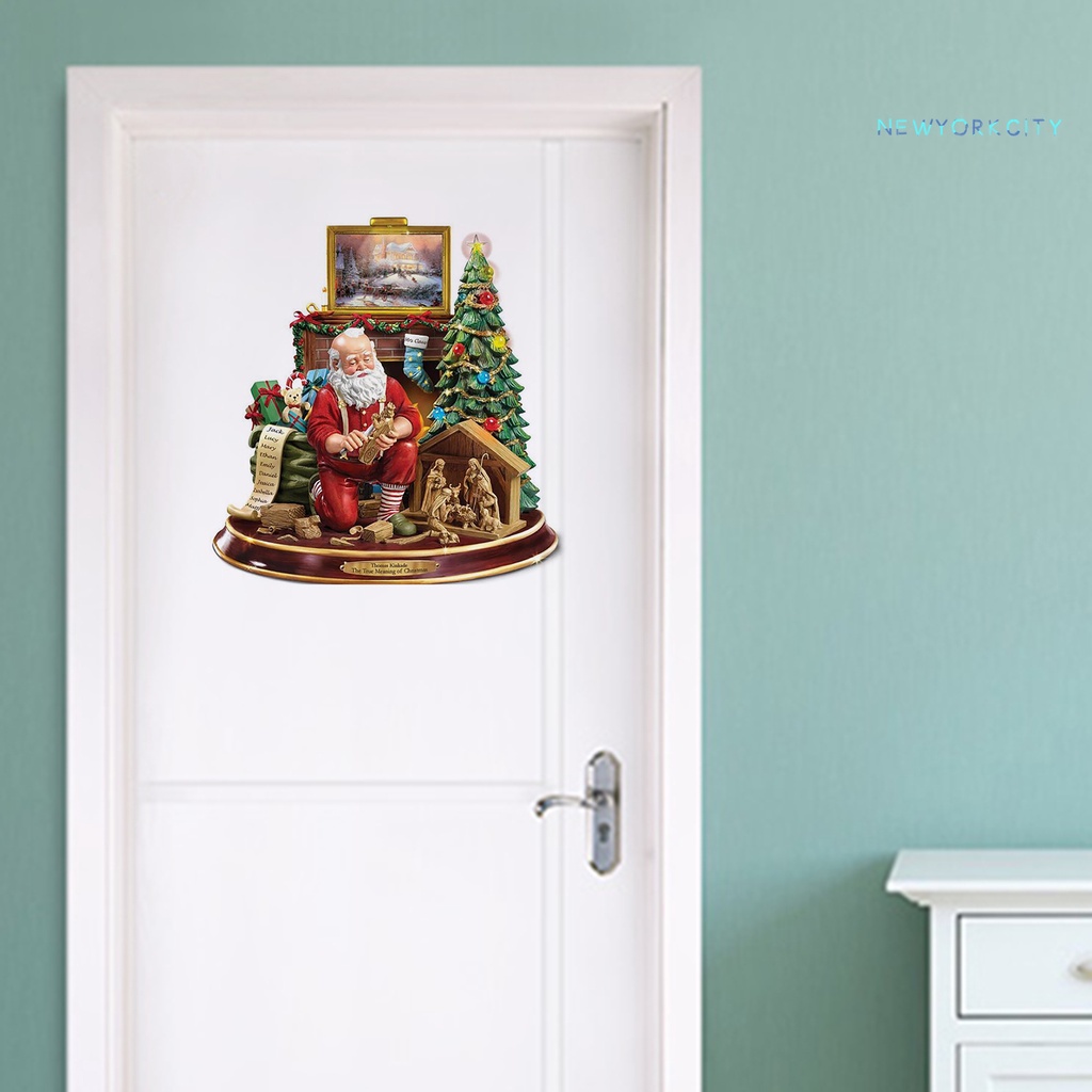 Giấy Dán Tường Bằng PVC Tự Dính Họa Tiết Giáng Sinh Trang Trí Nhà Cửa