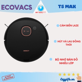 Robot hút bụi lau nhà thông minh Ecovacs Deebot T5 Max, chính hãng