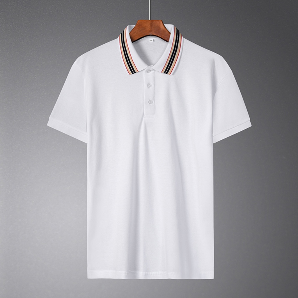 Áo polo tay ngắn cổ bẻ chất liệu 95% cotton màu sắc đơn giản thời trang cho nam | BigBuy360 - bigbuy360.vn