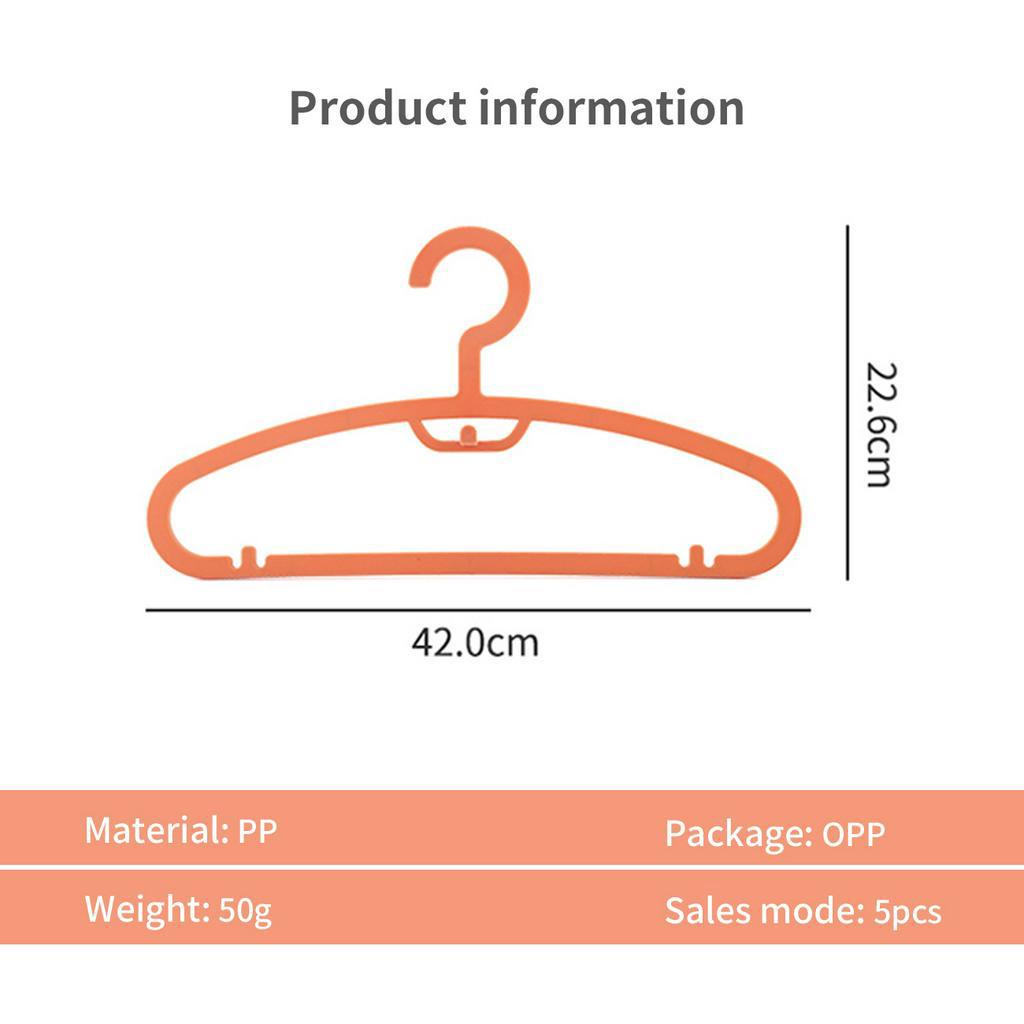 Set 5 móc phơi quần áo JUJIAJIA bằng PP chống trượt đa năng tiện dụng