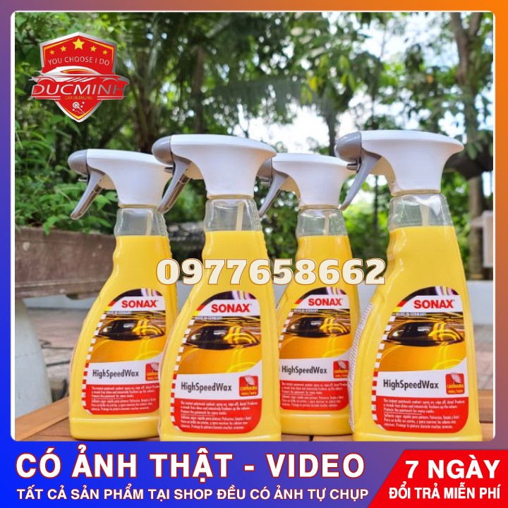 Chai Xịt Bóng Sơn Nhanh Dùng Ướt⚡ 𝑭𝑹𝑬𝑬 𝑺𝑯𝑰𝑷⚡ Bảo Vệ Và Làm Bóng Khi Ướt SONAX HighSpeed Wax 500ML