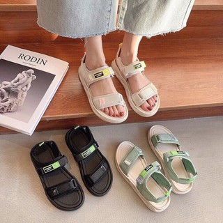 Sandal nữ 2 quai ngang FIN vải dù đế dẻo êm chân