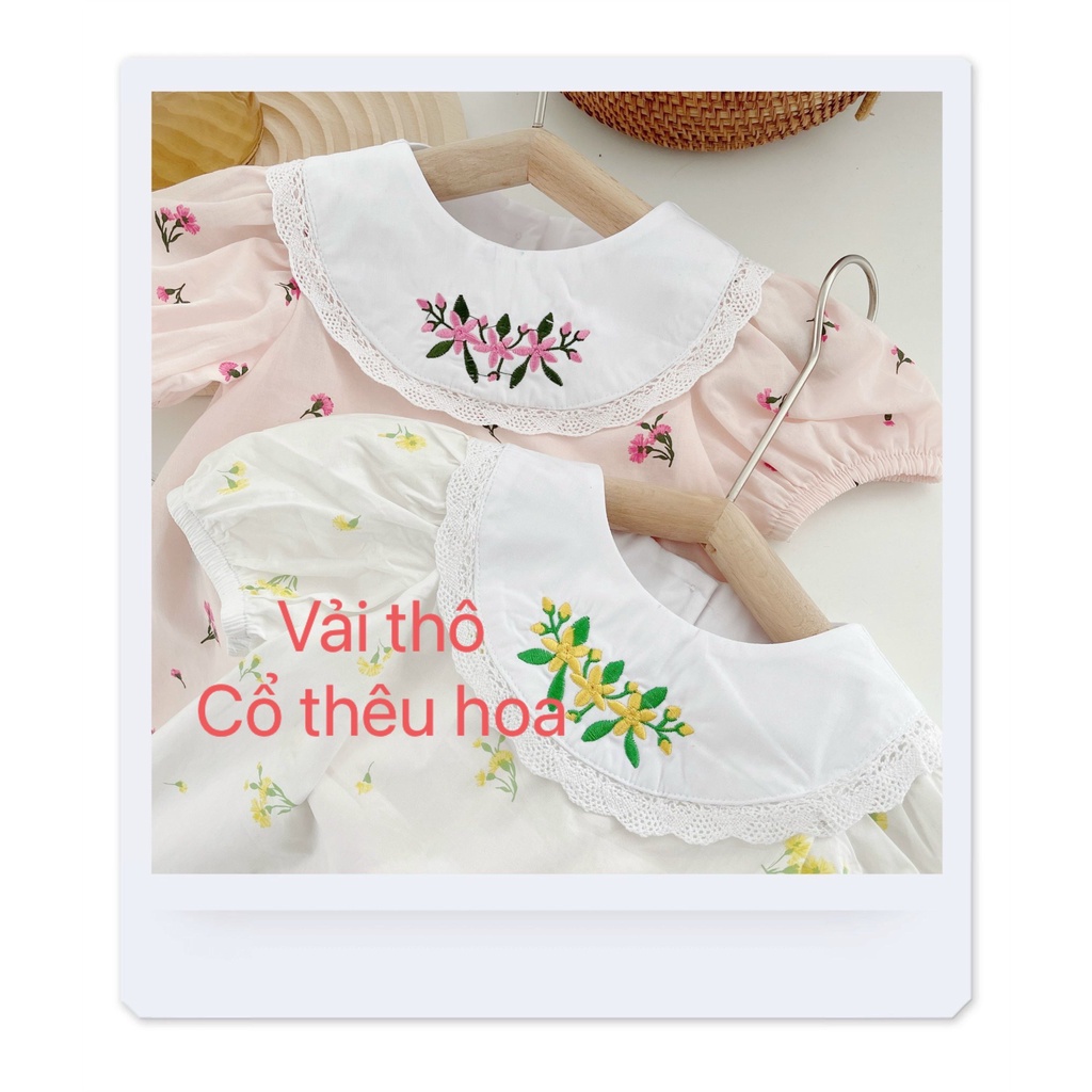 Váy bé gái đầm mùa hè cho bé vải đũi mềm mịn vải thô thoáng mát bao chất hàng thiết kế phom dáng đẹp váy cho bé