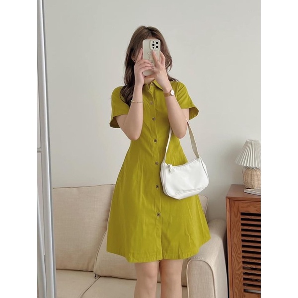 Đầm - Váy sơ mi kaki mỏng GERDRESS