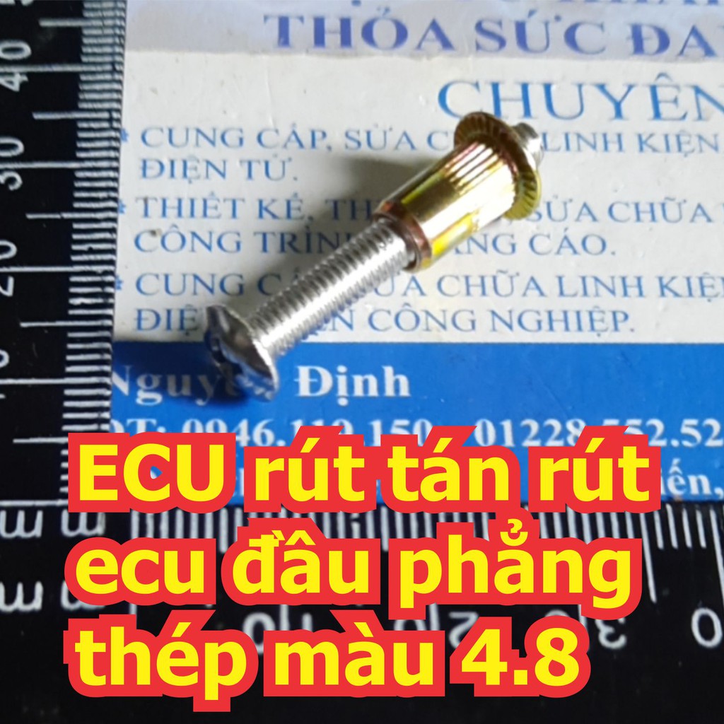 ECU rút tán rút ecu đầu phẳng thép màu 4.8 M3 M4 M5 M6 M8 kde7091