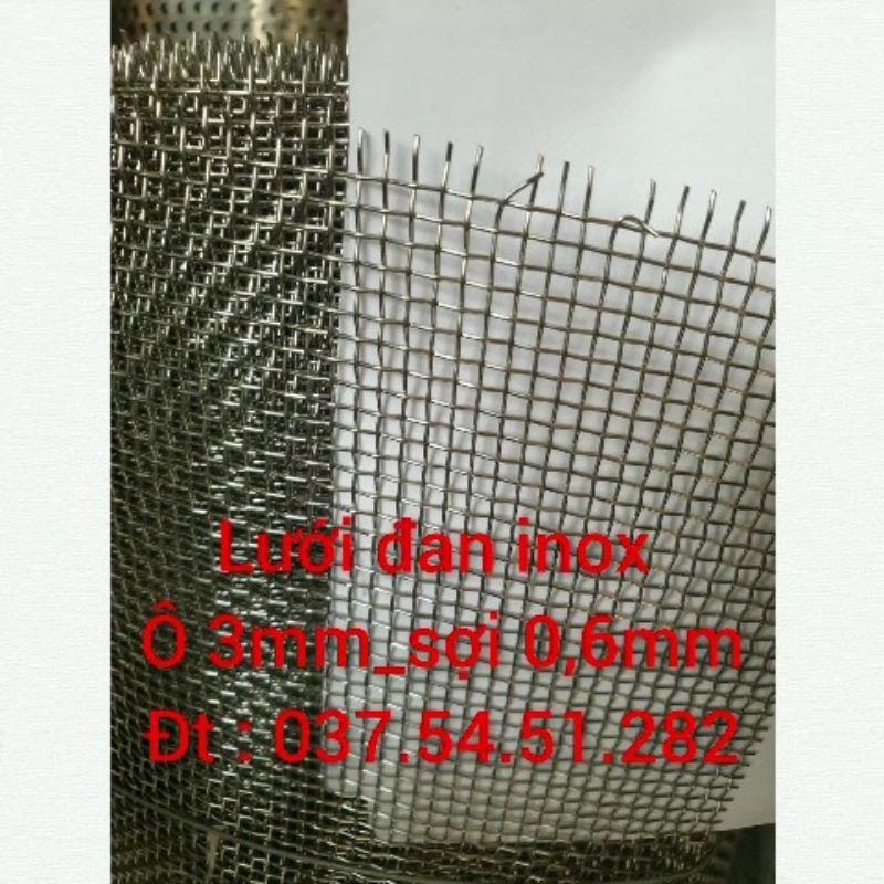 Lưới inox 304 : ô lưới 3mm - sợi 0,7mm
