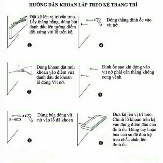 giá xưởng combo 3 kệ treo tường gỗ mdf chống ẩm 50cmx13cm