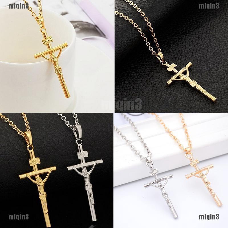 {MQ3}Dây chuyền Unisex mạ bạc hình thánh giá chúa Jesus