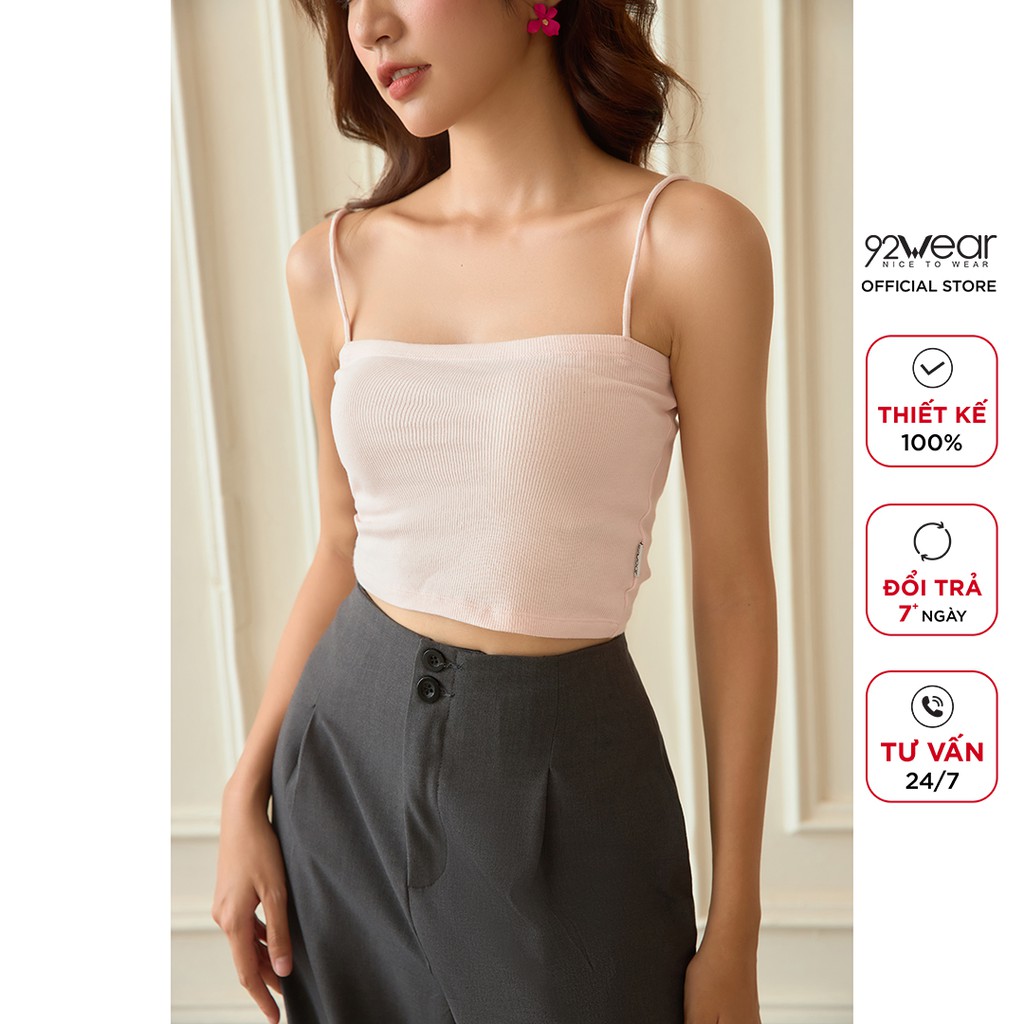 Áo croptop 2 dây nữ dáng ôm 92WEAR thiết kế thun sexy ADW1154