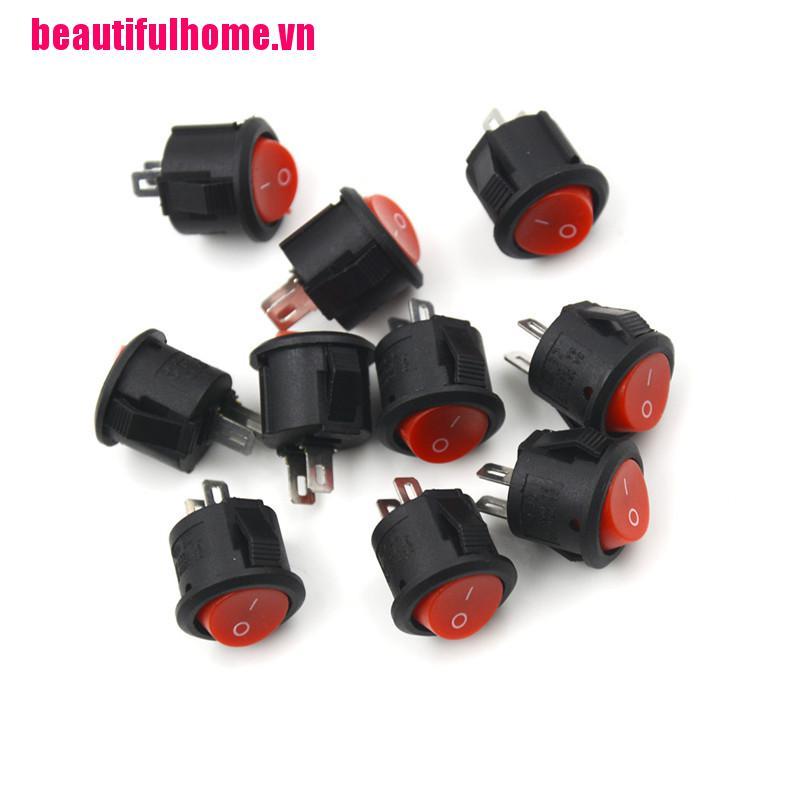 Bộ 10 Công Tắc On-Off 2 Pin Tròn 16mm 3a /