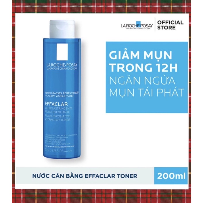 Nước Cân Bằng Cho Da Dầu Mụn Effaclar Laroche Posay (Có Tem Hãng)