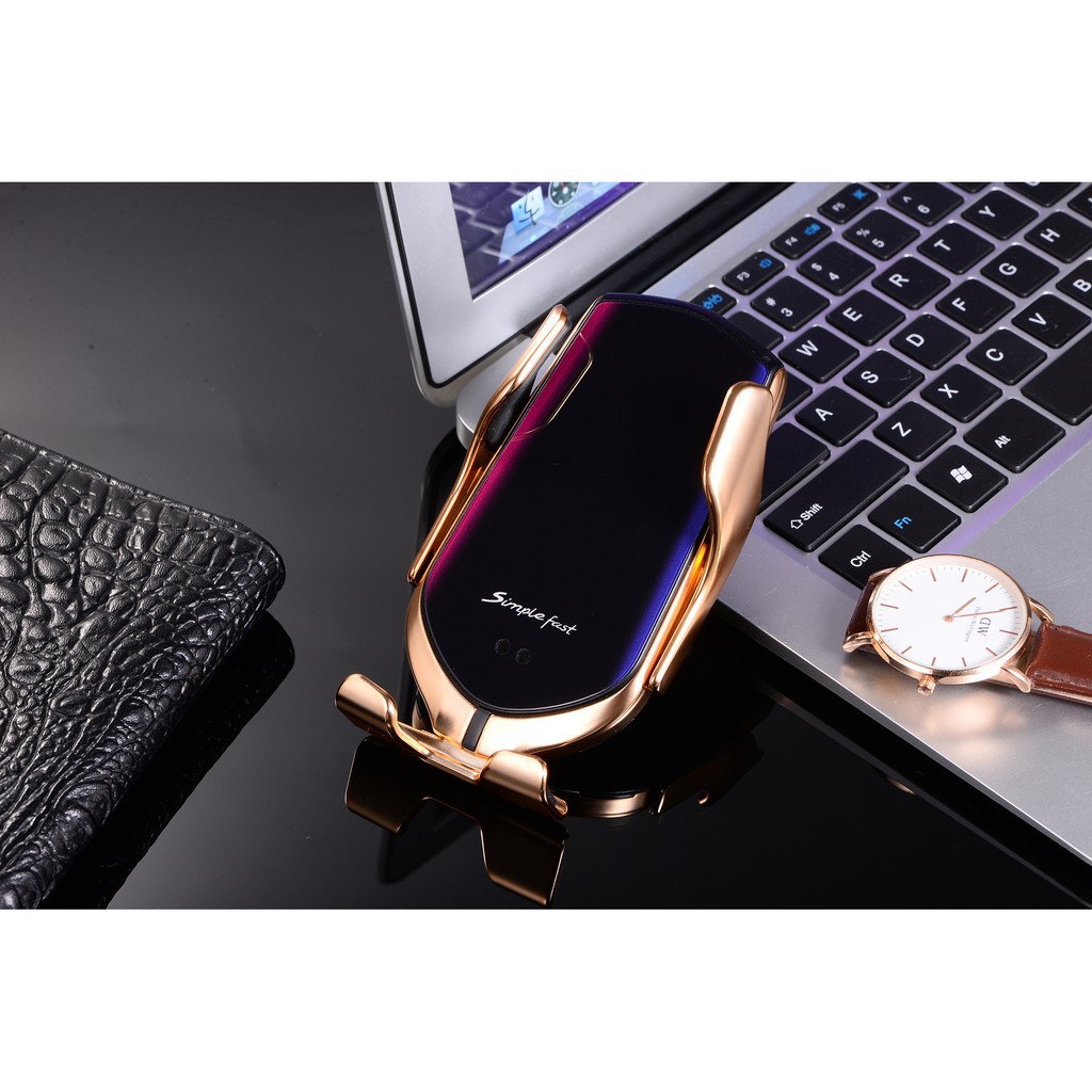 Giá đỡ điện thoại trên ô tô kèm sạc không dây kẹp cửa gió điều hòa cao cấp mẫu R1 | BigBuy360 - bigbuy360.vn