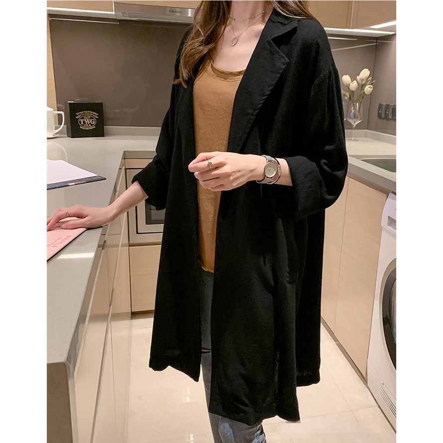 Áo Khoác Tay Dài Dáng Rộng Cổ Bẻ Thời Trang Thanh Lịch Cho Nữ M ~ 4xl | BigBuy360 - bigbuy360.vn