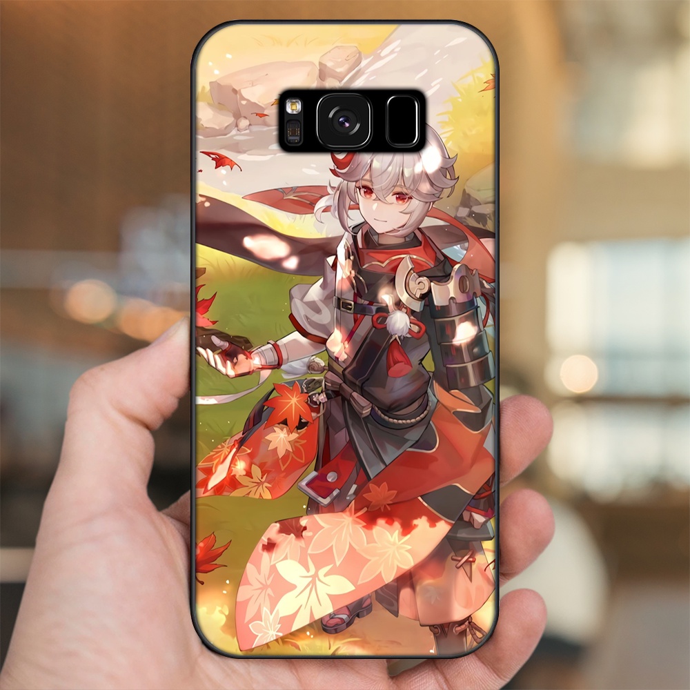 Ốp lưng Samsung S8, S8 Plus viền đen in hình Kazuha Genshin Impact