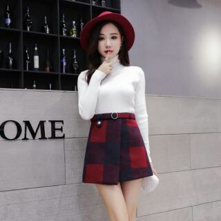 Chân váy dạ kẻ xinh xắn