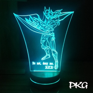 Đèn Ngủ Led 3D tướng ZED TỬ THẦN KHÔNG GIAN LMHT nháy sáng 16 màu cảm ứng điều khiển từ xa DN361