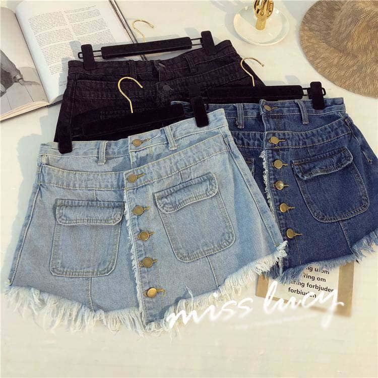 Quần short jean nữ rách - Quần sooc bò rách Denim thiết kế rách cá tính dáng chữ A thời trang mùa hè 2022 cho nữ | BigBuy360 - bigbuy360.vn