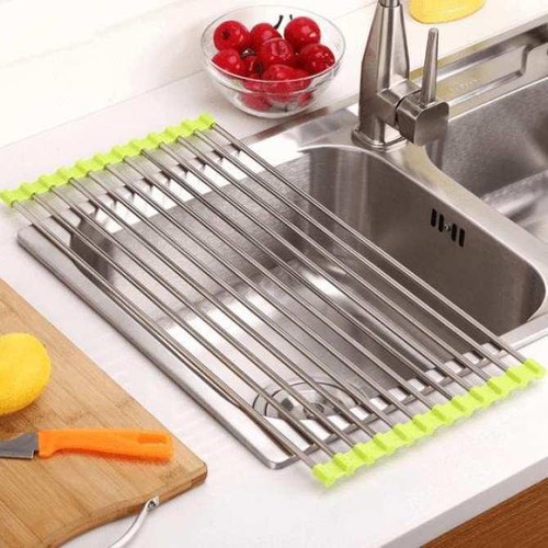 Kệ để chén, dĩa cách nước xếp gọn tiện lợi đa chức năng (inox)