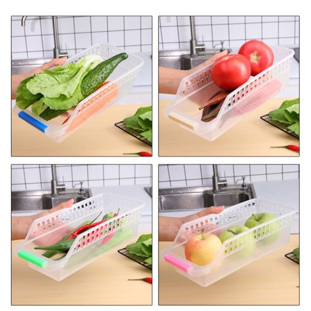 Khay K1 nhựa đựng thực phẩm tủ lạnh, đựng mỹ phẩm nhà tắm, đồ uống hình chữ nhật trong suốt