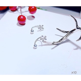 Bông tai bạc chốt xoáy