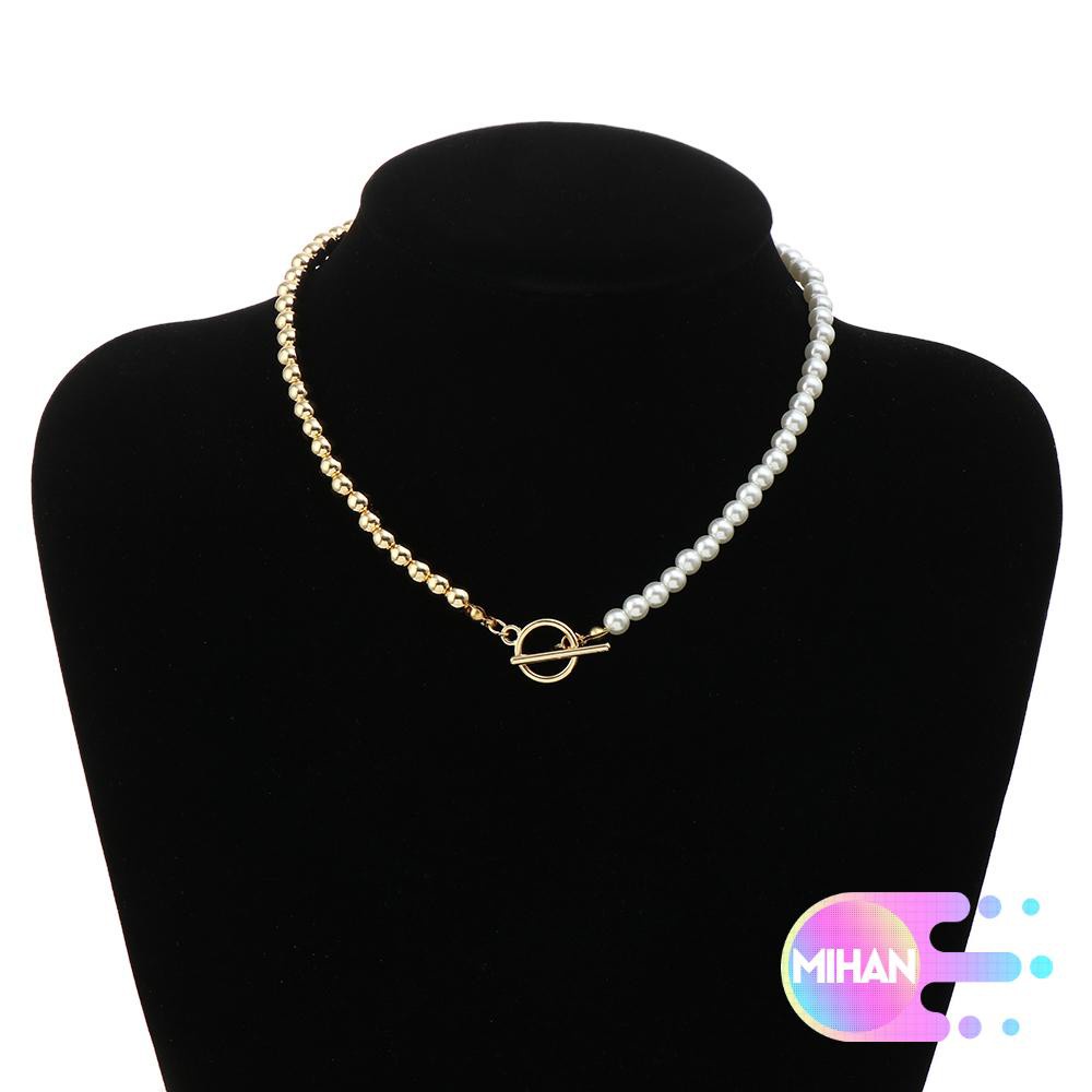 Vòng Cổ Choker Đính Ngọc Trai Nhân Tạo Nhiều Màu Thời Trang Mihan1