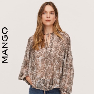 [Mango Auth] Áo Sơ Mi Nữ Da Rắn Mango Xs