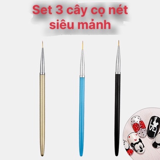 Set 3 cây cọ nét siêu mảnh chuyên dụng
