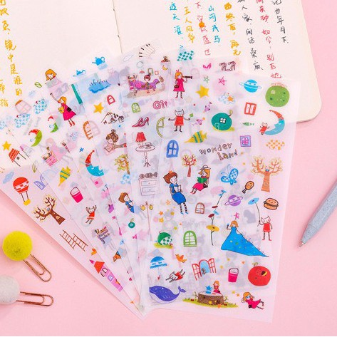 Sticker MỜ cuộc sống dễ thương phong cách vintage (SM05)