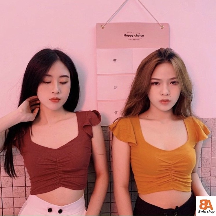 [Mã WASTUP giảm 10% tối đa 30K đơn 99K] Áo croptop nhún ngực | BigBuy360 - bigbuy360.vn
