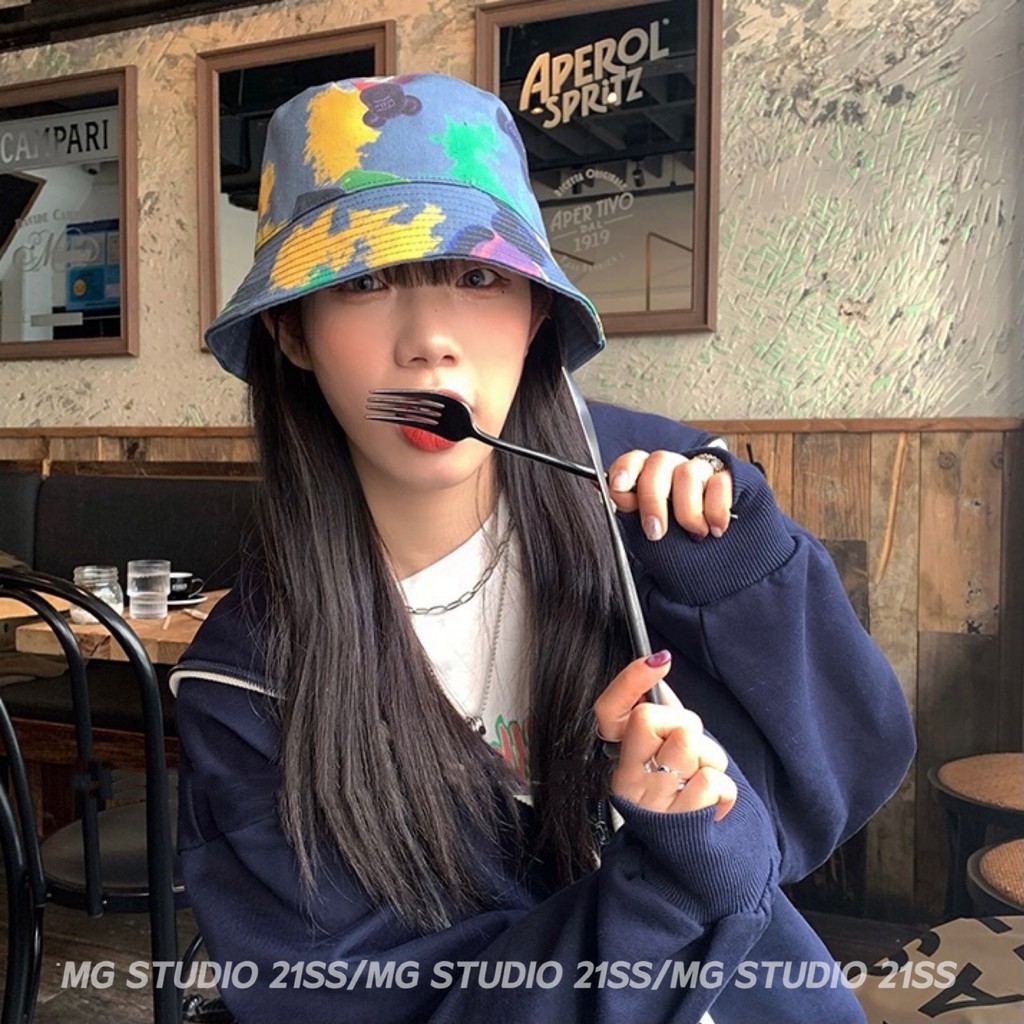 Mũ Tai Bèo MG STUDIO Họa Tiết Graffiti Gấu Hoạt Hình Thời Trang