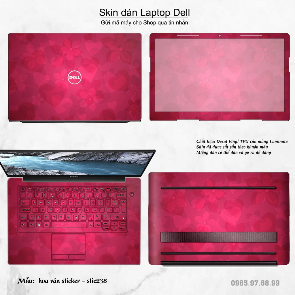 Skin dán Laptop Dell in hình Hoa văn sticker _nhiều mẫu 38 (inbox mã máy cho Shop)