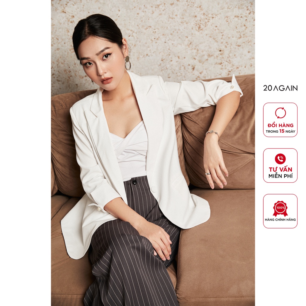 Áo vest cổ bẻ ve 20Again, thiết kế tay gập độc đáo, sành điệu VDA2449